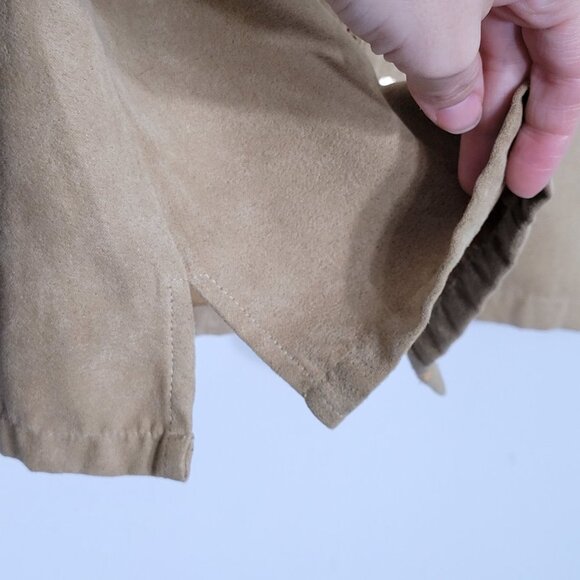 💕Vintage Dark Sand Country Chic Long Sleeve 90's Button Front Shirt Cottagecore - Picture 5 of 9